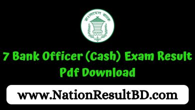 Combined 7 Bank Officer (Cash) Exam Result 2024 Pdf