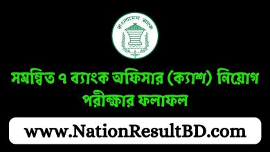 সমন্বিত ৭ ব্যাংক অফিসার (ক্যাশ) নিয়োগ পরীক্ষার ফলাফল ২০২৪