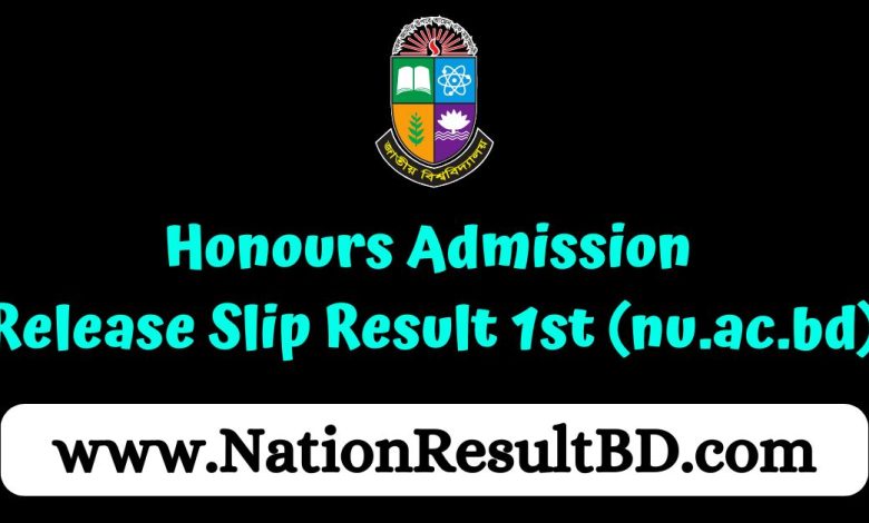 Honours Admission Release Slip Result 2024 - 1st (nu.ac.bd)