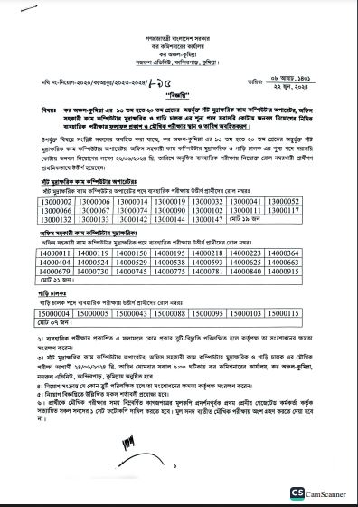 Tax Zone Comilla Exam Result 2024