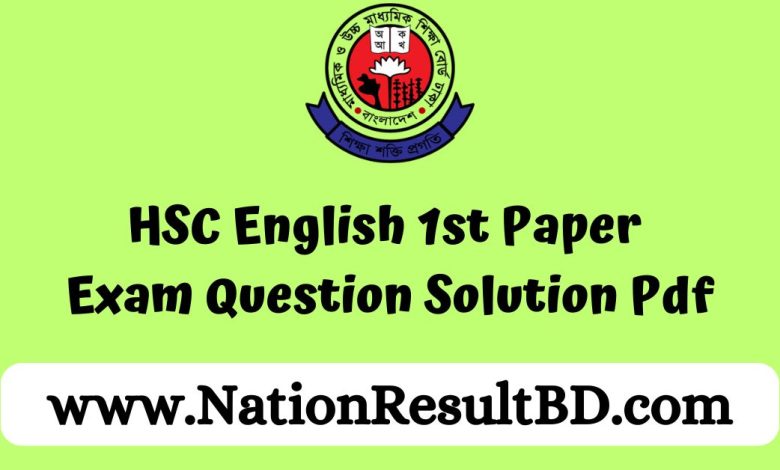 HSC English 1st Paper Exam Question Solution 2024 Pdf