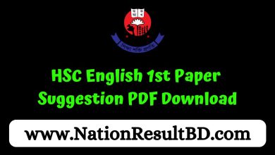 HSC English 1st Paper Suggestion 2024 PDF Download