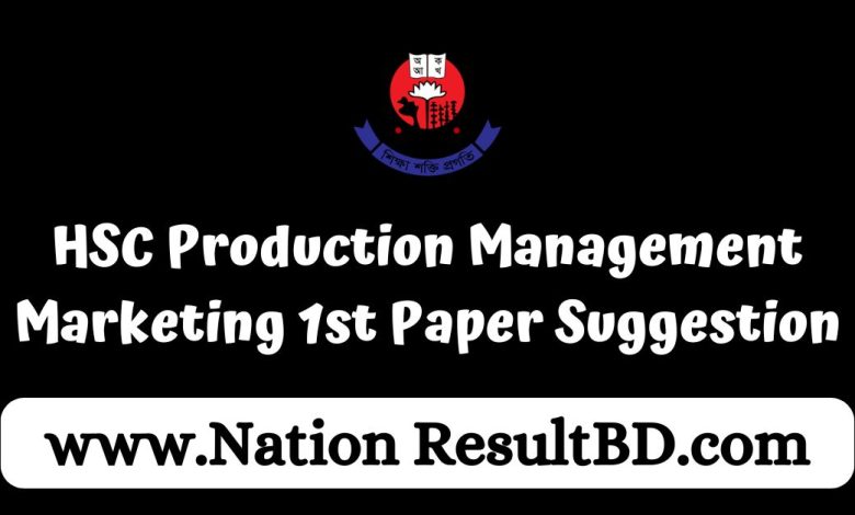 HSC Production Management Marketing 1st Paper Suggestion 2024