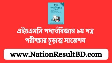 এইচএসসি পদার্থবিজ্ঞান ১ম পত্র পরীক্ষার চূড়ান্ত সাজেশন ২০২৪