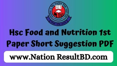 Hsc Food and Nutrition 1st Paper Short Suggestion 2024 PDF