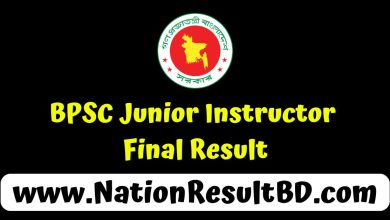 BPSC Junior Instructor Final Result 2024