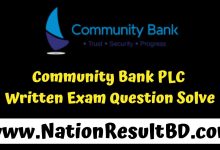 Community Bank PLC Written Exam Question Solve 2024