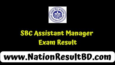 SBC Assistant Manager Exam Result 2024