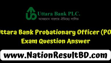 Uttara Bank Probationary Officer (PO) Exam Question Answer 2024