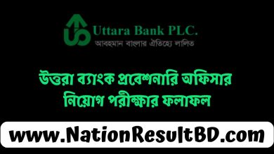 উত্তরা ব্যাংক প্রবেশনারি অফিসার নিয়োগ পরীক্ষার ফলাফল ২০২৫