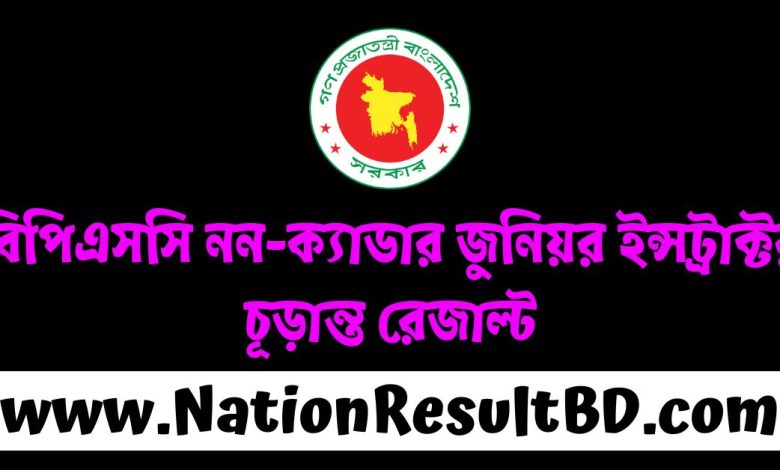 বিপিএসসি নন-ক্যাডার জুনিয়র ইন্সট্রাক্টর চূড়ান্ত রেজাল্ট ২০২৪