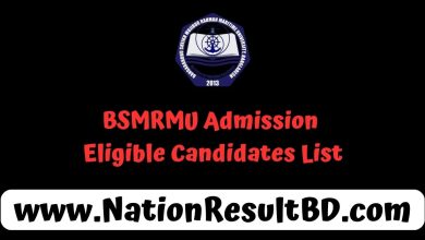 BSMRMU Admission 2025 - Eligible Candidates List