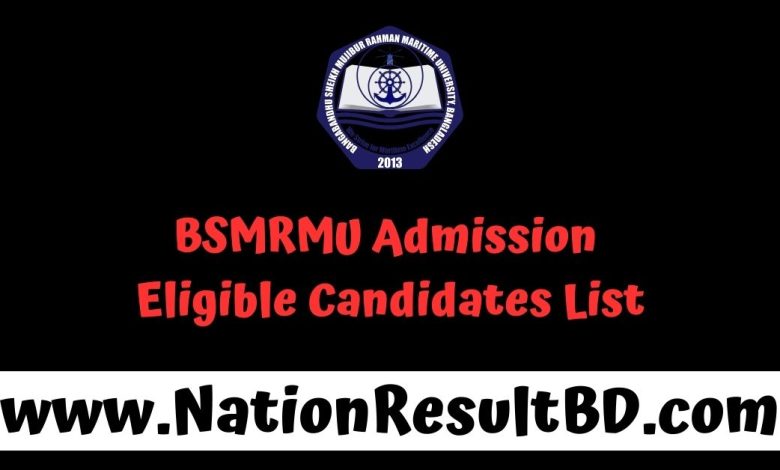 BSMRMU Admission 2025 - Eligible Candidates List