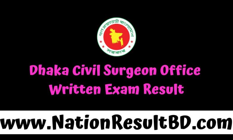 Dhaka Civil Surgeon Office Written Exam Result 2024