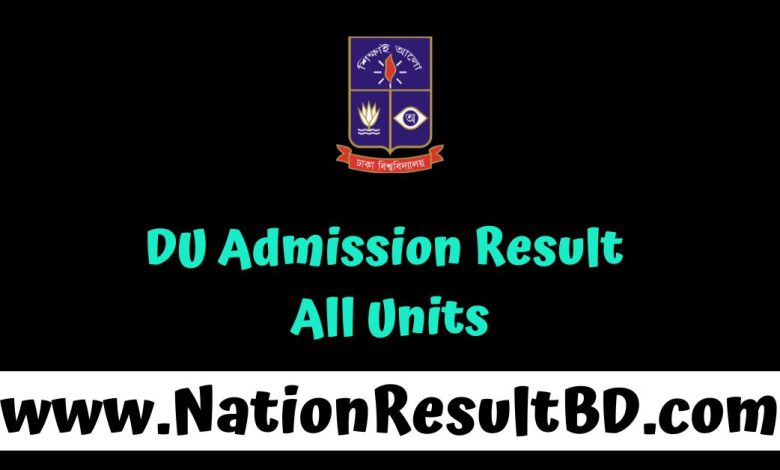 DU Admission Result 2025 - All Units