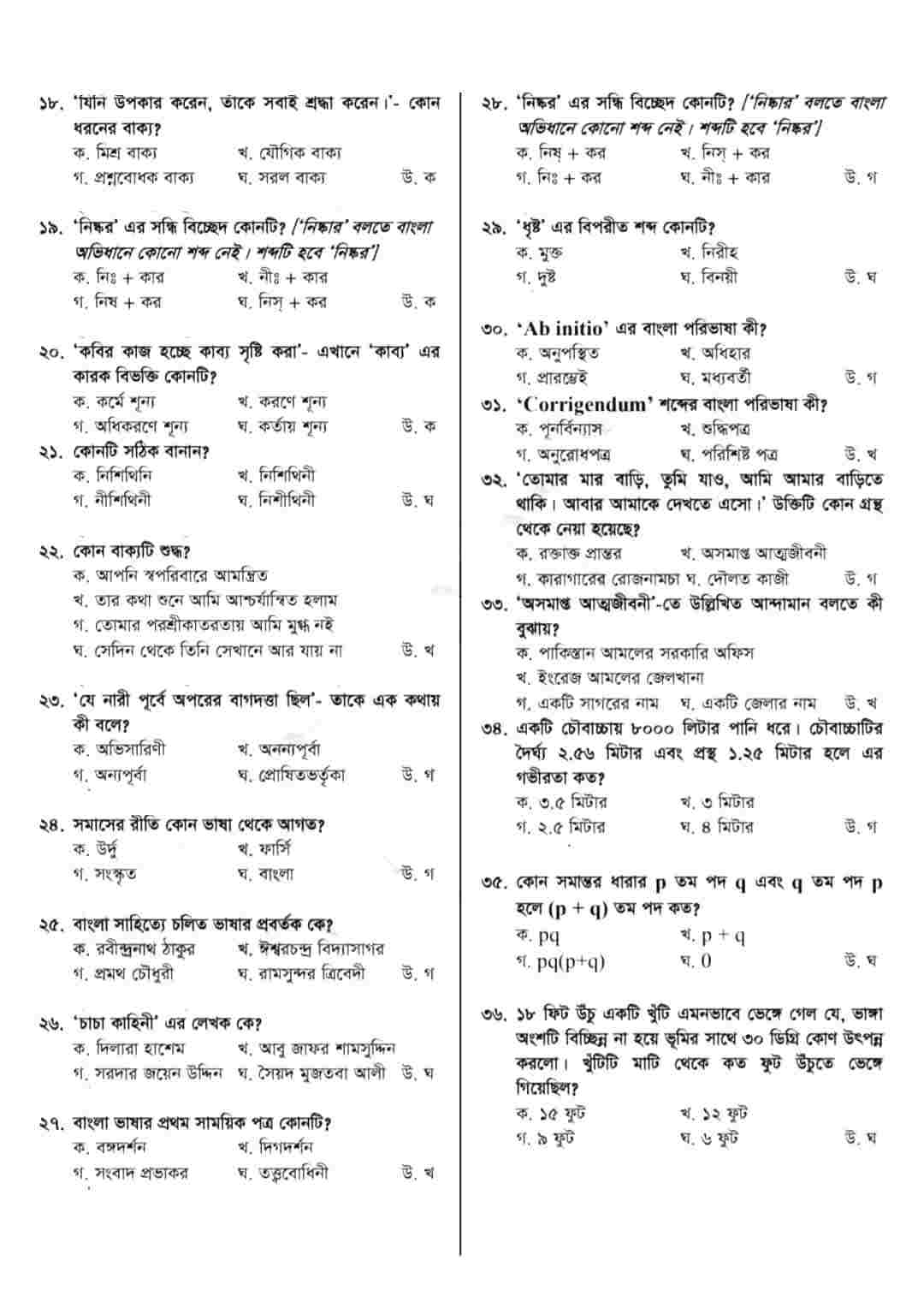 Food Directorate (DGFood) Previous Exam Question Solve 2025