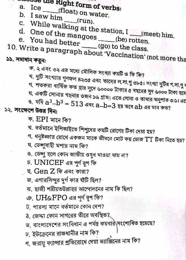 সিভিল সার্জনের কার্যালয় কিশোরগঞ্জ লিখিত পরীক্ষার প্রশ্ন সমাধান ২০২৫