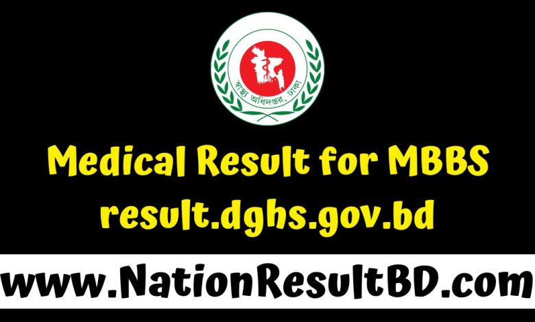 Medical Result 2025 for MBBS - result.dghs.gov.bd