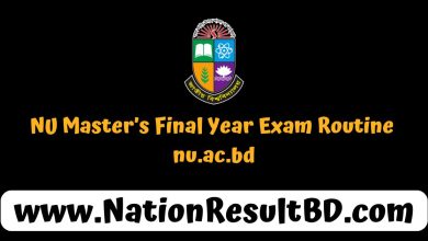 NU Master’s Final Year Exam Routine 2025 - nu.ac.bd