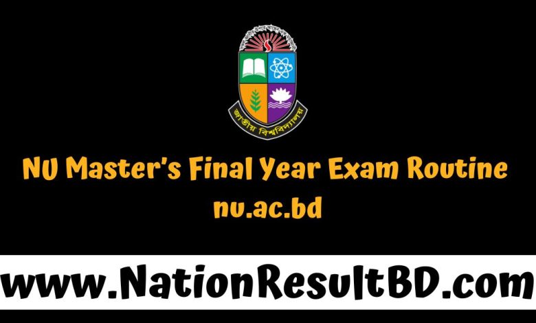 NU Master’s Final Year Exam Routine 2025 - nu.ac.bd