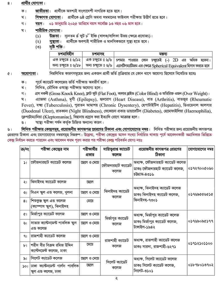 Cadet College Result 2025 -www.cadetcollege.army.mil.bd