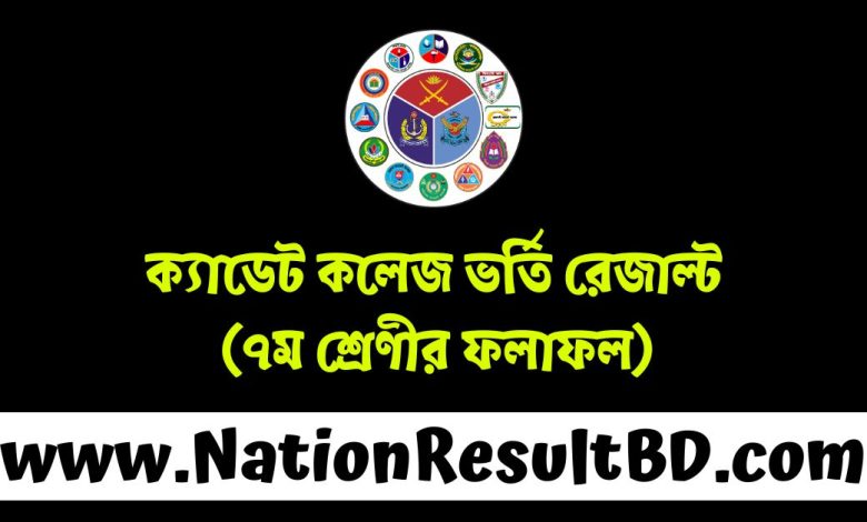 ক্যাডেট কলেজ ভর্তি রেজাল্ট ২০২৫ (৭ম শ্রেণীর ফলাফল)