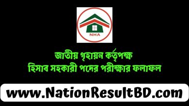 জাতীয় গৃহায়ন কর্তৃপক্ষ হিসাব সহকারী পদের পরীক্ষার ফলাফল ২০২৫