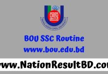 BOU SSC Routine 2025 - www.bou.edu.bd