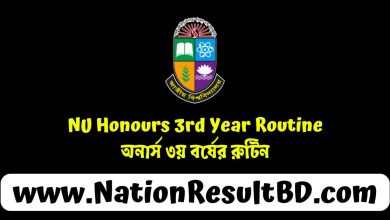 NU Honours 3rd Year Routine 2025 - অনার্স ৩য় বর্ষের রুটিন