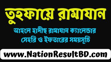 আহলে হাদীছ রামাযান ক্যালেন্ডার ২০২৫ - সেহরি ও ইফতারের সময়সূচি