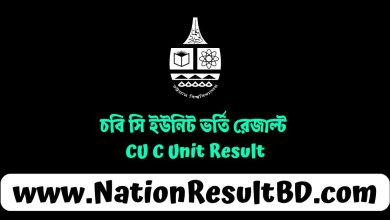 চবি সি ইউনিট ভর্তি রেজাল্ট ২০২৫ - CU C Unit Result
