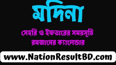 মদিনা রমজানের ক্যালেন্ডার ২০২৫ (আজকের সেহরি ও ইফতারের সময়সূচি)