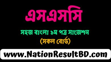 এসএসসি ২০২৫ সহজ বাংলা ১ম পত্র সাজেশন (সকল বোর্ড)